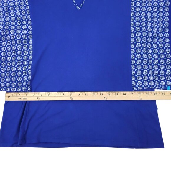 Chicos Pullover Top Womens 2 US L Paisley Handkerchief Batwing Sleeve Keyhole - Picture 3 of 16